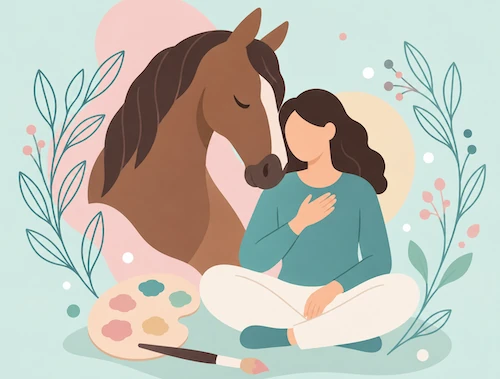 Illustration des ateliers de bien-être (médiation équine)